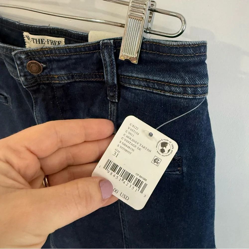 Free People We The Free Firecracker Flare Jeans Tartan - Picture 6 of 8